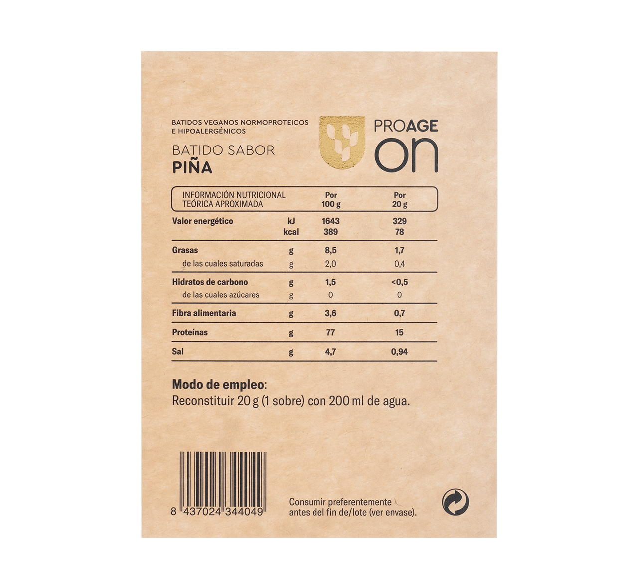 ProAge_OnPina-2 Proage on piña ingredientes